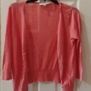 LOFT Coral Open-Front Cardigan